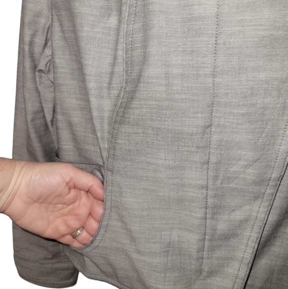 APOSTROPHE Stretch Grey Piped Moto City Preppy Chic Jacket - Women's - Picture 5 of 13